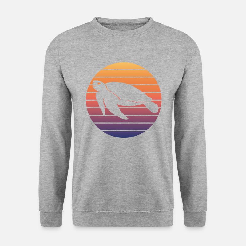 Sea Turtle Silhouette Sunset - Unisex Sweatshirt - salt & pepper