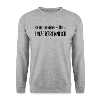 Unzertrennlich Freundinnen Glück - Unisex Pullover - Weißgrau meliert - Vorne - Alina (178cm) & Michal (187cm)