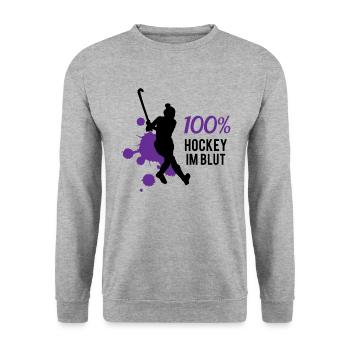 Eishockey DNA - Leidenschaft pur - Unisex Pullover - Weißgrau meliert - Vorne - Alina (178cm) & Michal (187cm)
