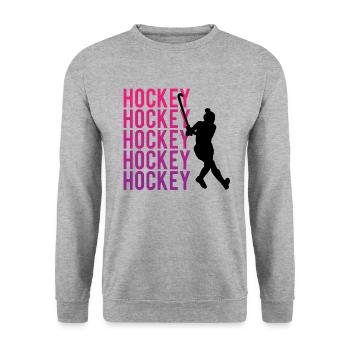 Ice Hockey Passion Power Team Spirit - Unisex Sweatshirt - salt & pepper - Front - Alina (178cm) & Michal (187cm)