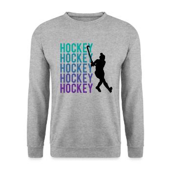 Ice Hockey Passion Power Team Spirit - Unisex Sweatshirt - salt & pepper - Front - Alina (178cm) & Michal (187cm)