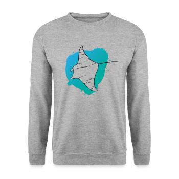 Rochen im Riff Ozeanischer Geist Geschenk - Unisex Pullover - Weißgrau meliert - Vorne - Alina (178cm) & Michal (187cm)
