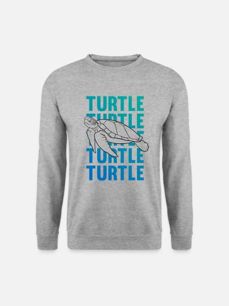 TURTLE Schattenbild Wortkunst Geschenk - Unisex Pullover - Weißgrau meliert