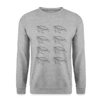 Turtle Family Ocean Love Environmental Protection - Unisex Sweatshirt - salt & pepper - Front - Alina (178cm) & Michal (187cm)