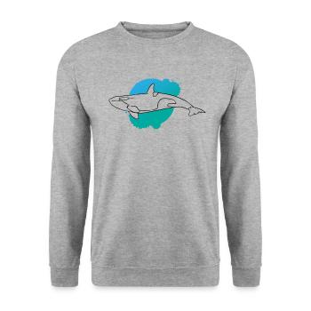 Oceanic Orca Silhouette Sea Love - Unisex Sweatshirt - salt & pepper - Front - Alina (178cm) & Michal (187cm)