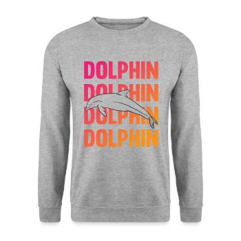 Dolphin Contour Typography Style - Unisex Sweatshirt - salt & pepper - Front - Alina (178cm) & Michal (187cm)