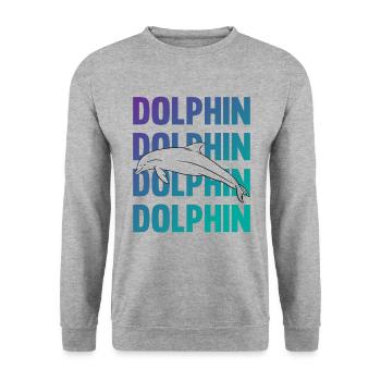 Dolphin Contour Typography Style - Unisex Sweatshirt - salt & pepper - Front - Alina (178cm) & Michal (187cm)