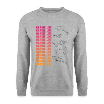 Oceanic Diversity Marine Life Conservation - Unisex Sweatshirt - salt & pepper - Front - Alina (178cm) & Michal (187cm)