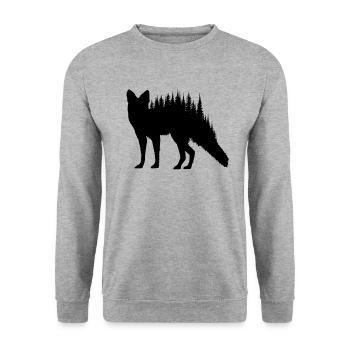 Fox Silhouette Beauté Sauvage - Sweat-shirt Unisexe - gris chiné - Devant - Alina (178cm) & Michal (187cm)