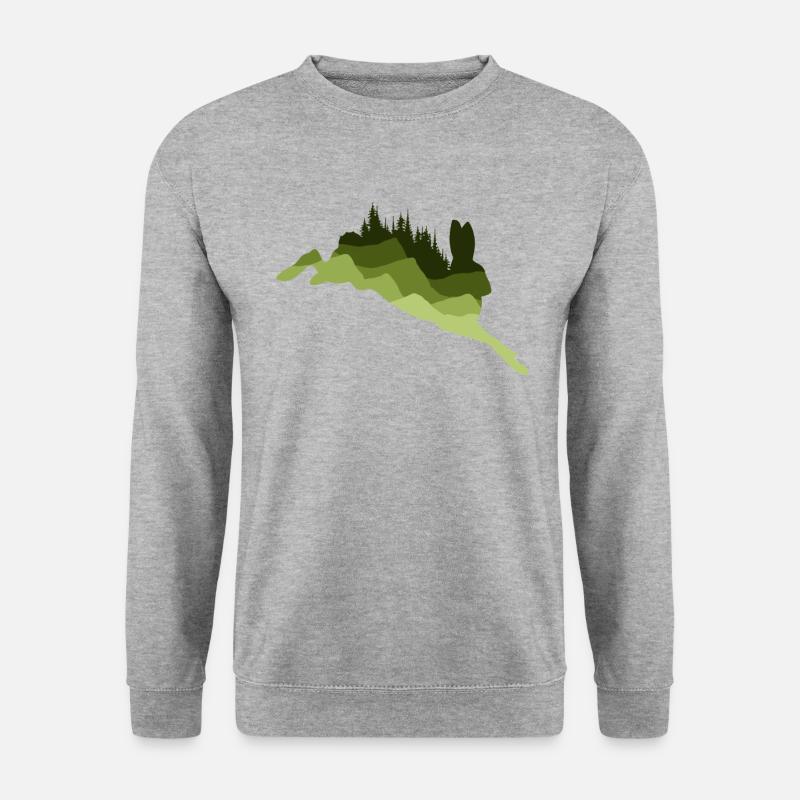 Hase Waldgeist - Natur Harmonie - Unisex Pullover - Weißgrau meliert