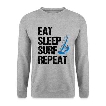 Surf rhythm - eat, sleep, surf - Unisex Sweatshirt - salt & pepper - Front - Alina (178cm) & Michal (187cm)