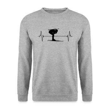 Biathlon Cœur Pulsation Énergie et Passion - Sweat-shirt Unisexe - gris chiné - Devant - Alina (178cm) & Michal (187cm)