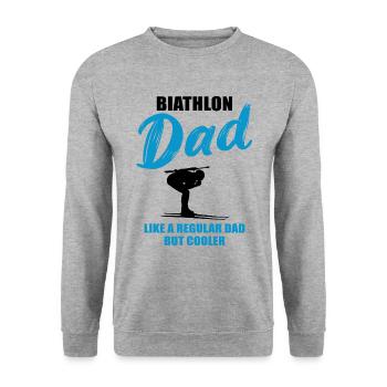 Cool biathlon dad Unique - Unisex Sweatshirt - salt & pepper - Front - Alina (178cm) & Michal (187cm)