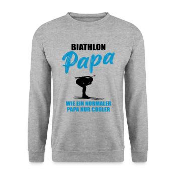 Cool biathlon dad Unique - Unisex Sweatshirt - salt & pepper - Front - Alina (178cm) & Michal (187cm)