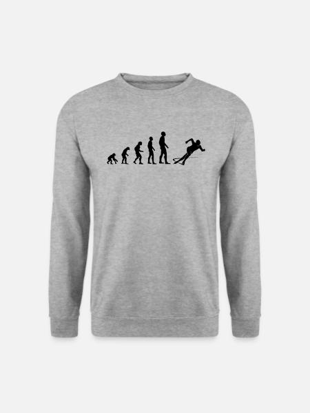 Evolution Eislauf Schnellläufer Geschenk - Unisex Pullover - Weißgrau meliert