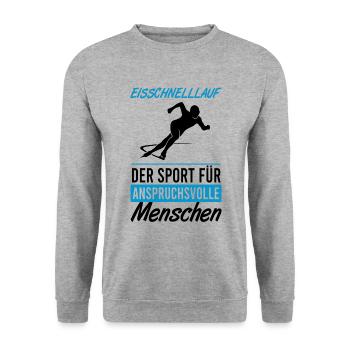 Eisschnelllauf für Kenner Geschenk - Unisex Pullover - Weißgrau meliert - Vorne - Alina (178cm) & Michal (187cm)