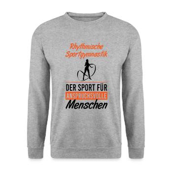 Aspiration & Art: Gymnastics Gift - Unisex Sweatshirt - salt & pepper - Front - Alina (178cm) & Michal (187cm)