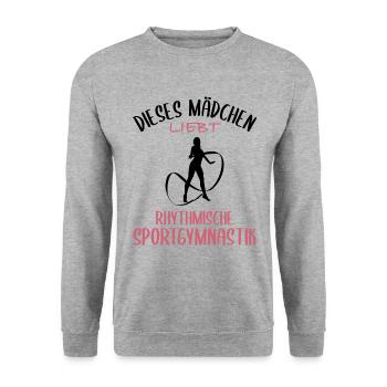 Mädchen liebt Rhythmische Gymnastik - Unisex Pullover - Weißgrau meliert - Vorne - Alina (178cm) & Michal (187cm)