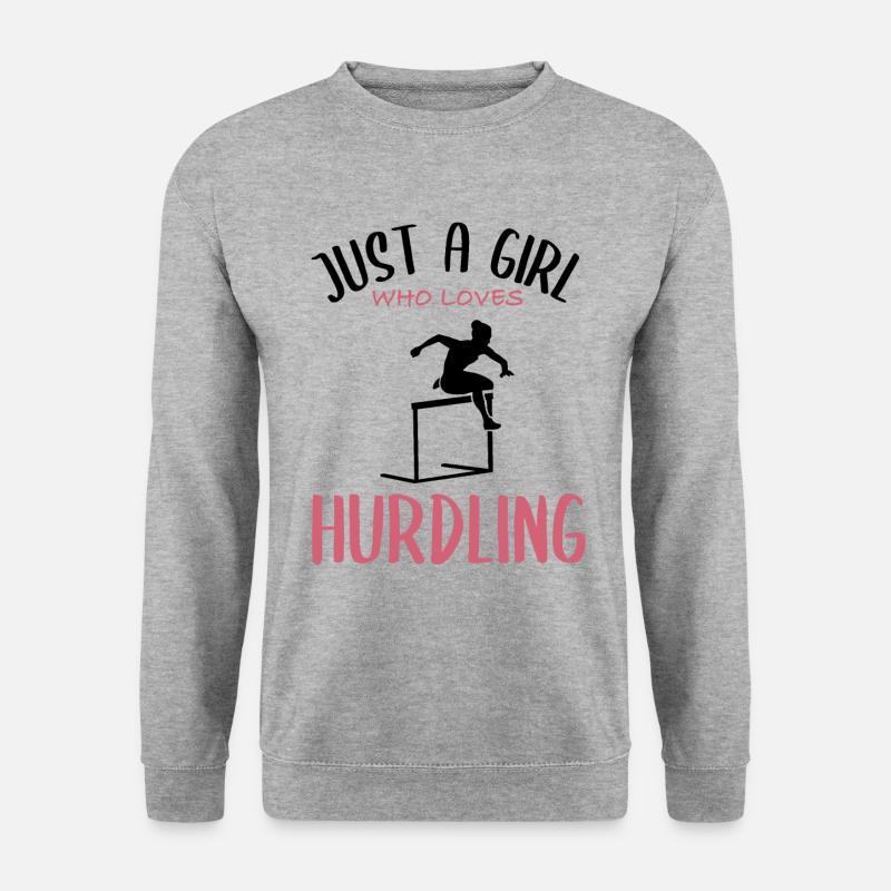 Hürdenlauf-Liebe - Mädchenpower - Unisex Pullover - Weißgrau meliert