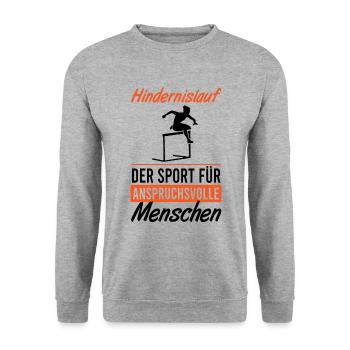 Parcours d’obstacles Elite - Seulement pour les meilleurs - Sweat-shirt Unisexe - gris chiné - Devant - Alina (178cm) & Michal (187cm)