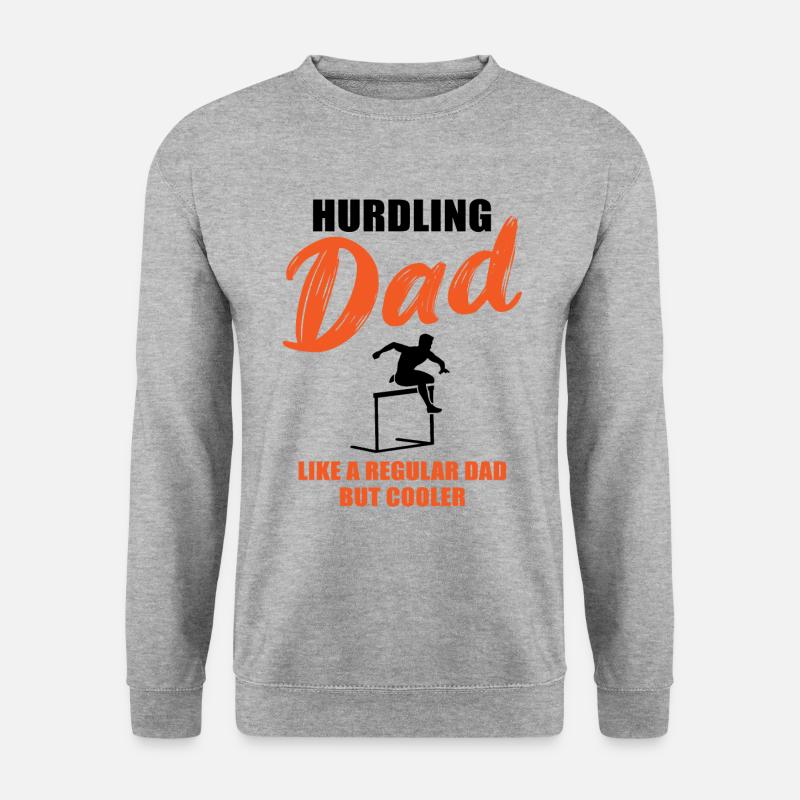 Cooler Hürdenlauf-Papa - Unisex Pullover - Weißgrau meliert