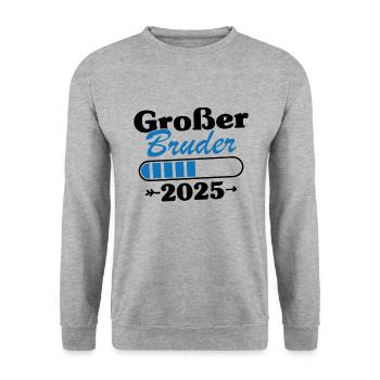 Großer Bruder Loading 2025 - Unisex Pullover - Weißgrau meliert - Vorne - Alina (178cm) & Michal (187cm)