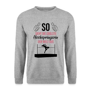 Coolest high jumper ever - Unisex Sweatshirt - salt & pepper - Front - Alina (178cm) & Michal (187cm)