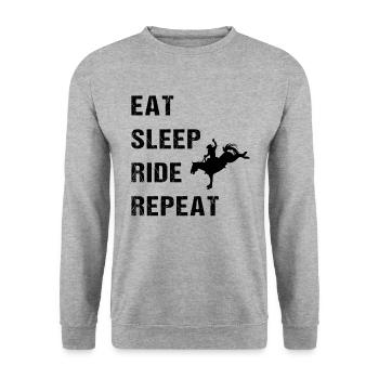 Rodeo Tag und Nacht - Unisex Pullover - Weißgrau meliert - Vorne - Alina (178cm) & Michal (187cm)