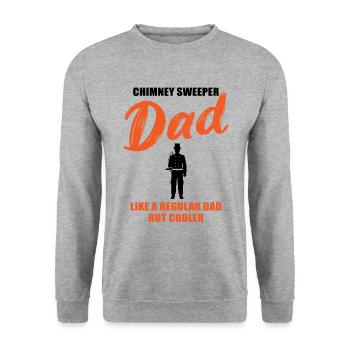 Chimney Sweeper Dad – Cooler than Cool - Unisex Pullover - Weißgrau meliert - Vorne - Alina (178cm) & Michal (187cm)