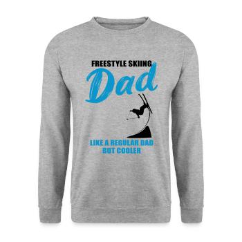 Freestyle-Papa - Unisex Pullover - Weißgrau meliert - Vorne - Alina (178cm) & Michal (187cm)