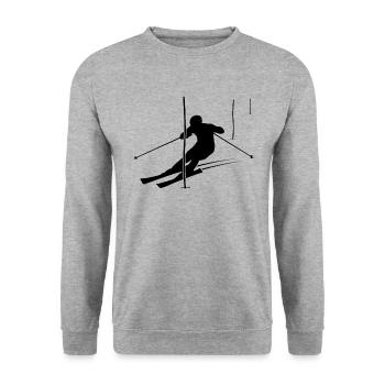 Slalom Champion Gift - Unisex Sweatshirt - salt & pepper - Front - Alina (178cm) & Michal (187cm)