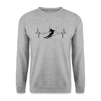 Pulsating piste action gift - Unisex Sweatshirt - salt & pepper - Front - Alina (178cm) & Michal (187cm)