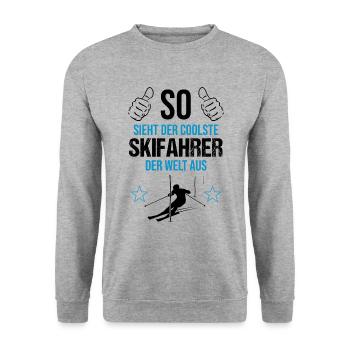 World's Best Skier Look Gift - Unisex Sweatshirt - salt & pepper - Front - Alina (178cm) & Michal (187cm)