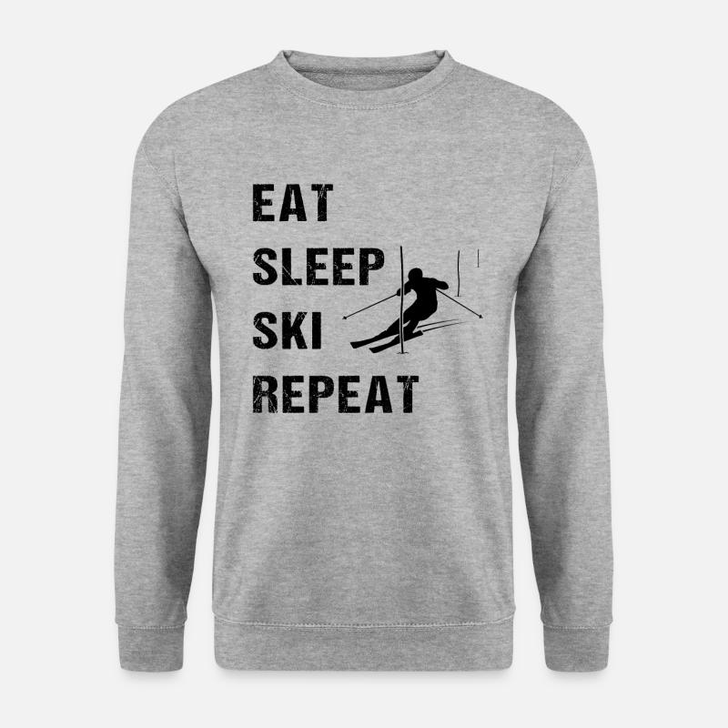 Ski-Slalom-Lebenszyklus - Unisex Pullover - Weißgrau meliert