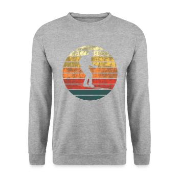 Sunset on Ski Gift - Unisex Sweatshirt - salt & pepper - Front - Alina (178cm) & Michal (187cm)
