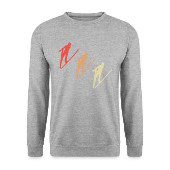 Pulls colorés - Sweat-shirt Unisexe - gris chiné - Devant - Alina (178cm) & Michal (187cm)