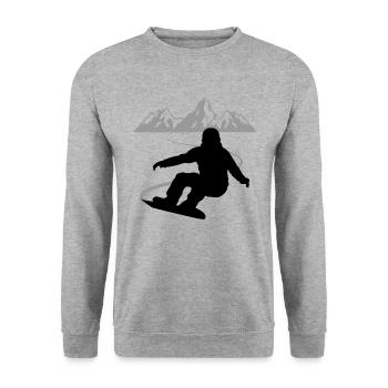 Snowboarder's panorama - pure summit atmosphere - Unisex Sweatshirt - salt & pepper - Front - Alina (178cm) & Michal (187cm)