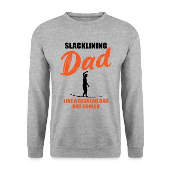 Slackline-Papa – Cooler gehts nicht - Unisex Pullover - Weißgrau meliert - Vorne - Alina (178cm) & Michal (187cm)