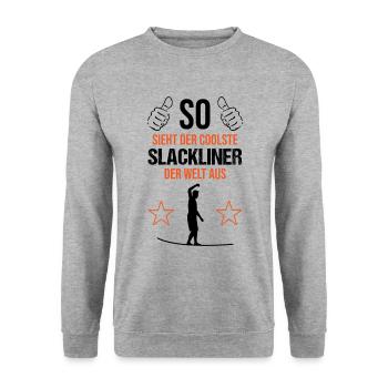 Top Slackliner - World Class Balance - Unisex Sweatshirt - salt & pepper - Front - Alina (178cm) & Michal (187cm)