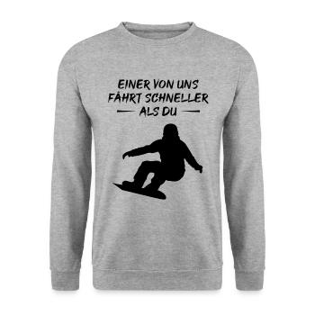 Fast Boarder - Gift - Unisex Sweatshirt - salt & pepper - Front - Alina (178cm) & Michal (187cm)