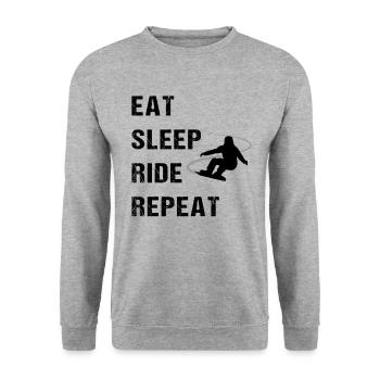 Boarder Rhythm - Gift - Unisex Sweatshirt - salt & pepper - Front - Alina (178cm) & Michal (187cm)