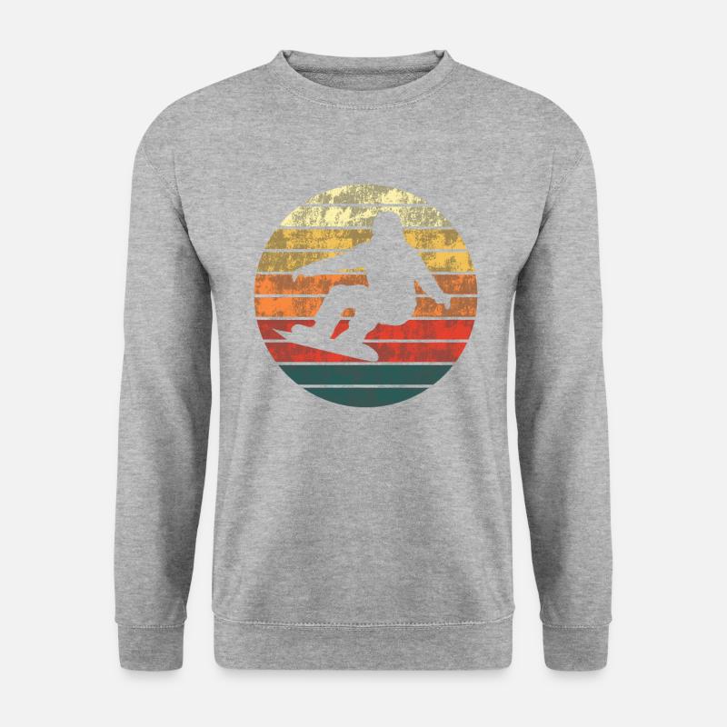 Boarding-Dämmerung - Wintertraum - Unisex Pullover - Weißgrau meliert
