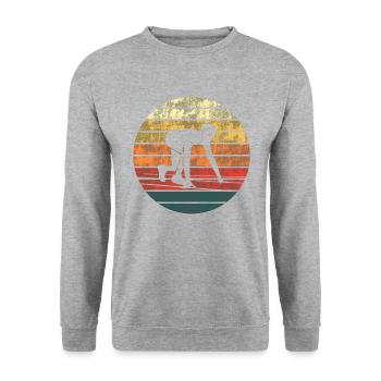 Sprintstart Sonnenuntergang Leichtathletik - Unisex Pullover - Weißgrau meliert - Vorne - Alina (178cm) & Michal (187cm)