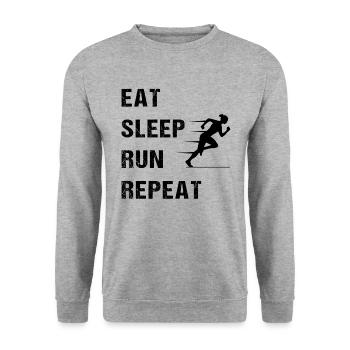 Runner's Mantra - Disziplin pur - Unisex Pullover - Weißgrau meliert - Vorne - Alina (178cm) & Michal (187cm)