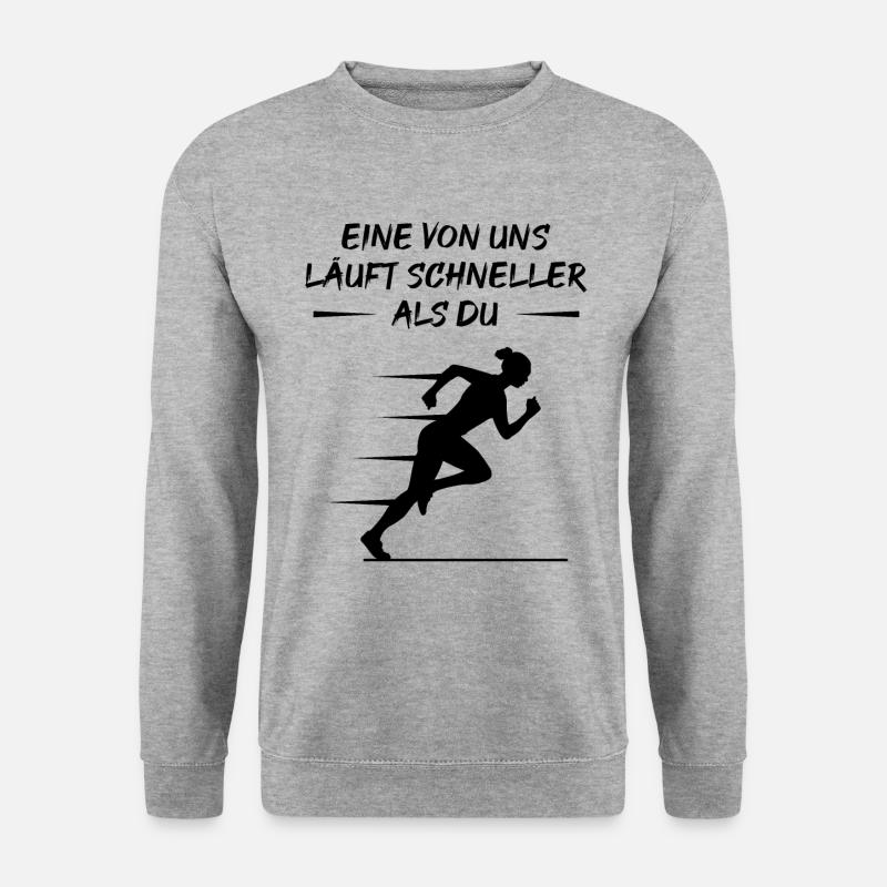 Schneller Sprint – Herausforderung Pur - Unisex Pullover - Weißgrau meliert