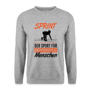 Design de sprint sophistiqué – pour le coureur - Sweat-shirt Unisexe - gris chiné - Devant - Alina (178cm) & Michal (187cm)