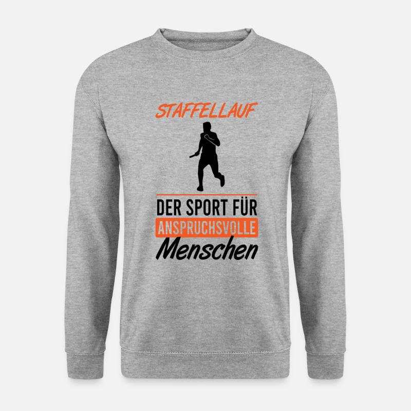 Staffellauf für Anspruchsvolle - Unisex Pullover - Weißgrau meliert