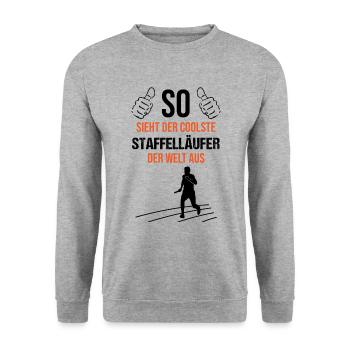 Coolest relay runner in the world - Unisex Sweatshirt - salt & pepper - Front - Alina (178cm) & Michal (187cm)