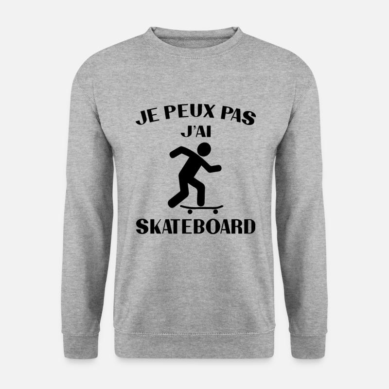 Ich kann nicht skaten Humor Geschenk - Unisex Pullover - Weißgrau meliert