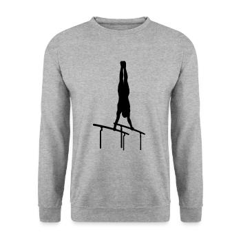 Power and elegance – gymnasts in action - Unisex Sweatshirt - salt & pepper - Front - Alina (178cm) & Michal (187cm)